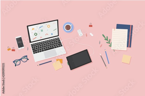 Illustration of a designer desktop