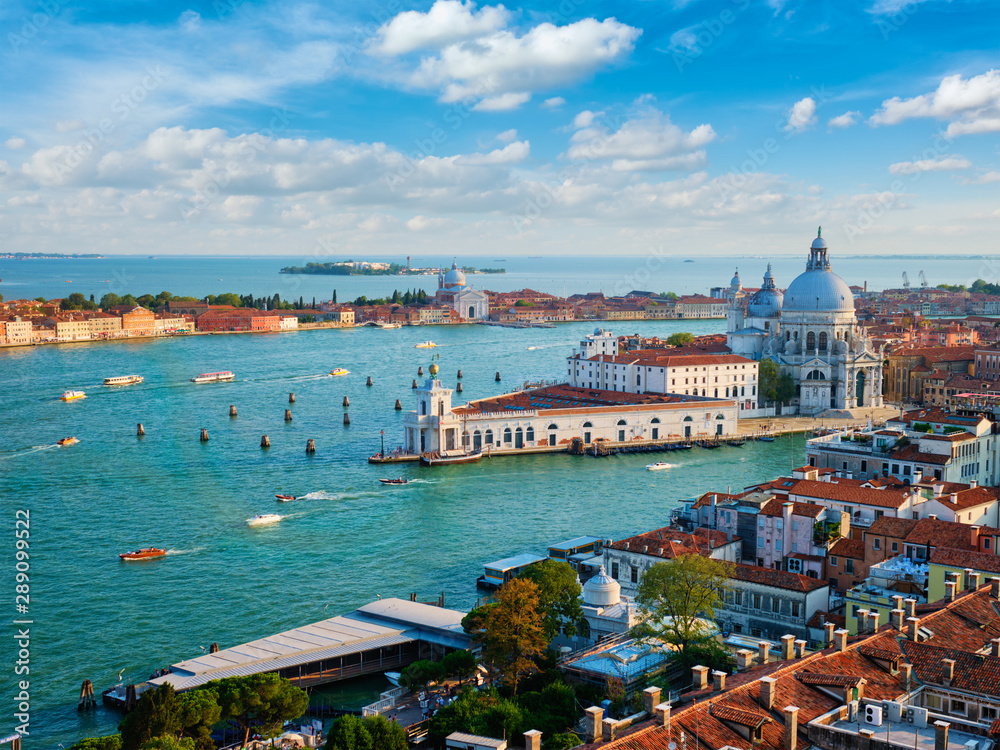 View of Venice lagoon and Santa Maria della Salute. Venice, Italy