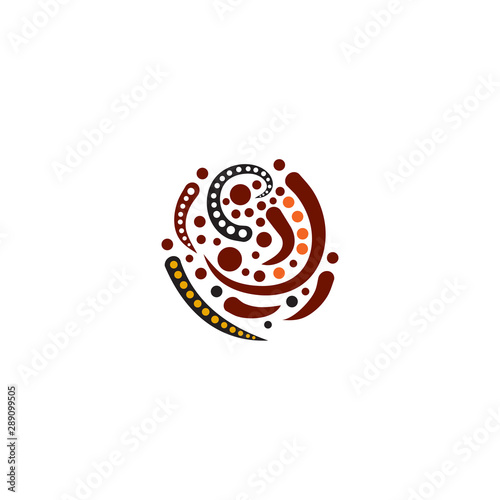 Aboriginal art dots painting icon logo design