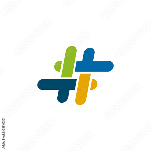 Hashtag logo icon design vector template