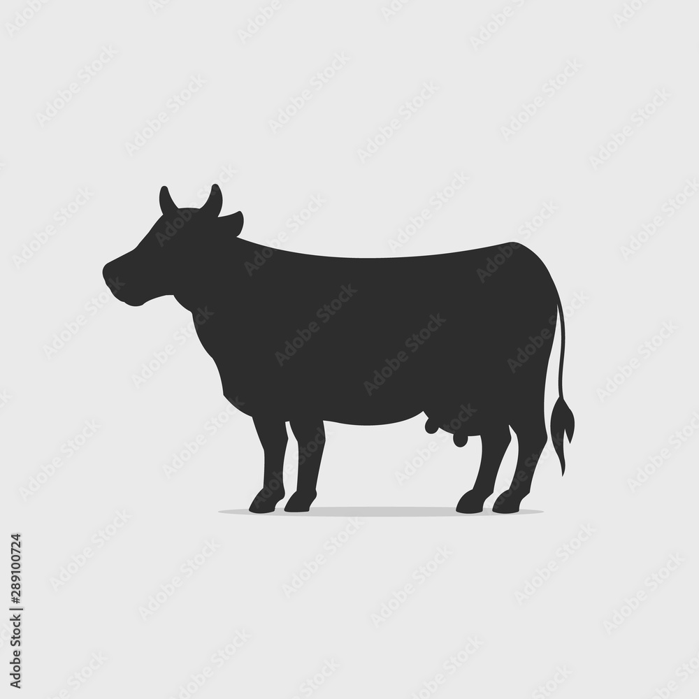 Cow silhouette vector illustration