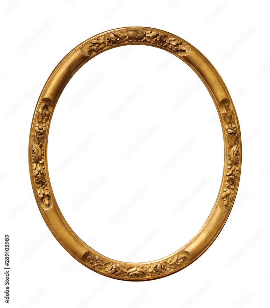 Golden frame for paintings, mirrors or photo isolated on white background Golden frame for paintings, mirrors or photo isolated on white background