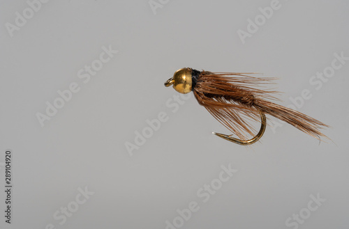 Gold Head Pheasant Tail Nymph Fly fishing Fly for trout  and other species of fish photo