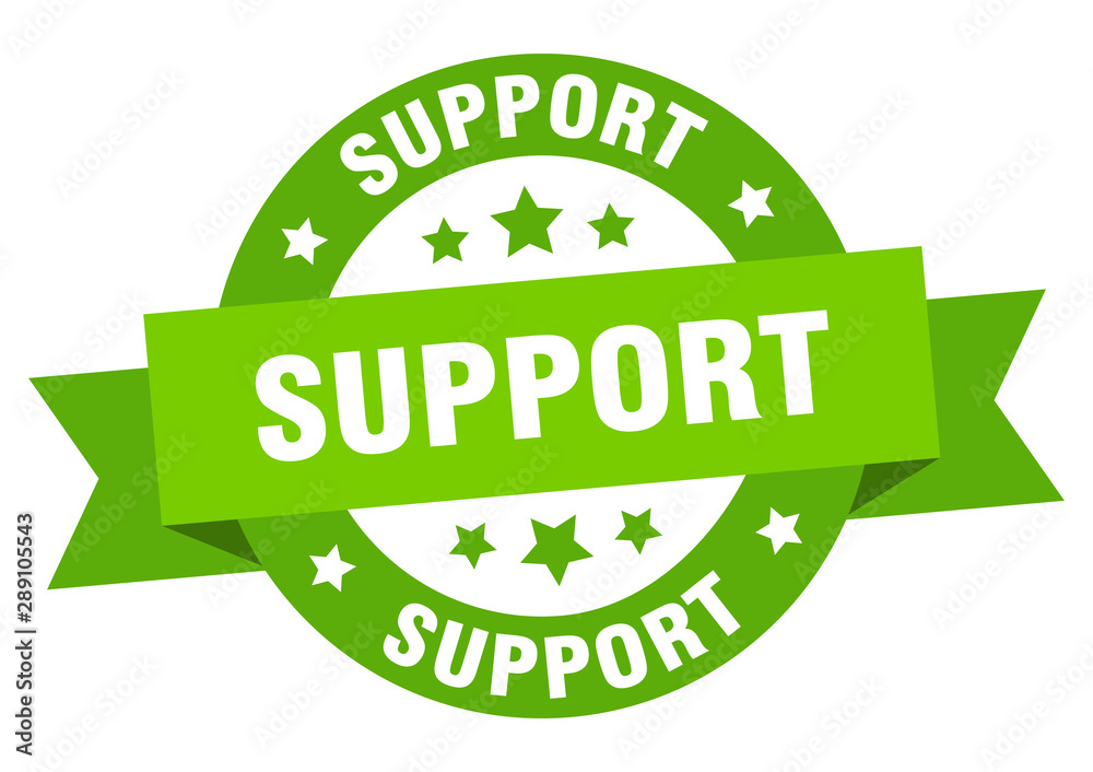 support ribbon. support round green sign. support