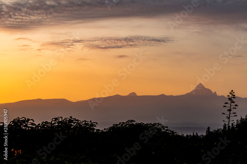 Silhouette of Mount Kenya