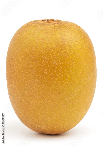 Closeup gold kiwi fruit isolated on white background with clipping path