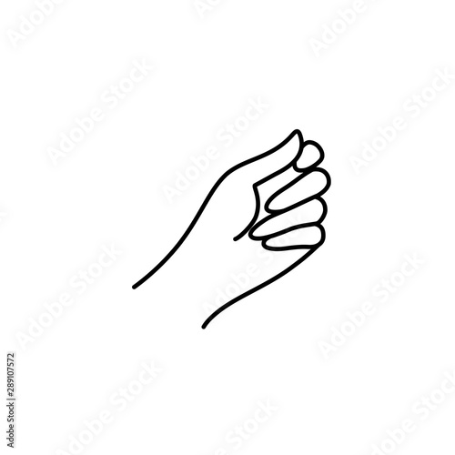 Woman's hand icon line. Vector Illustration of female hands of different gestures. Lineart in a trendy minimalist style.
