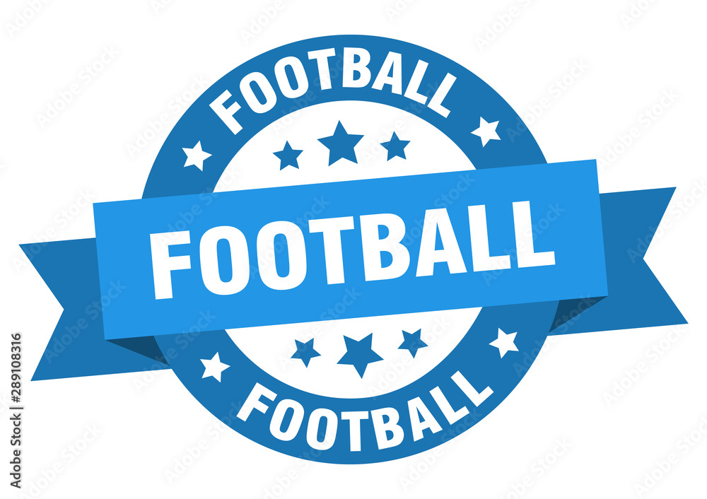 football ribbon. football round blue sign. football football ribbon. football round blue sign. football
