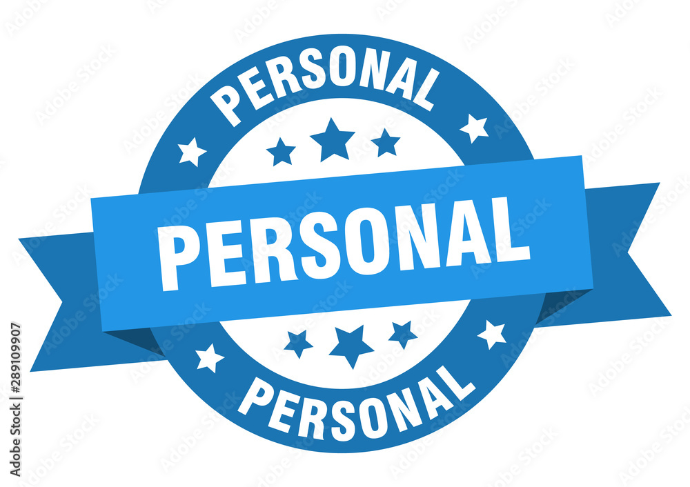 Fototapeta premium personal ribbon. personal round blue sign. personal