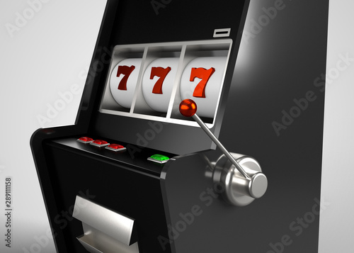 Slot Machine Casino Retro Style 3D Render