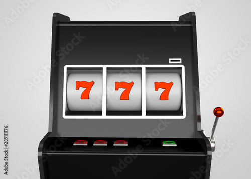 Slot Machine Casino Retro Style 3D Render