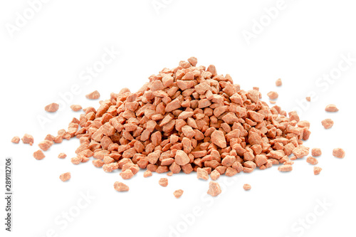 Фотография Heap of red mineral fertilizers on a white background