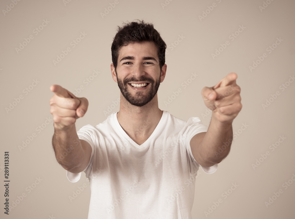 Portrait of surprised and happy man celebrating victory goal or winning lottery in human emotions Portrait of surprised and happy man celebrating victory goal or winning lottery in human emotions