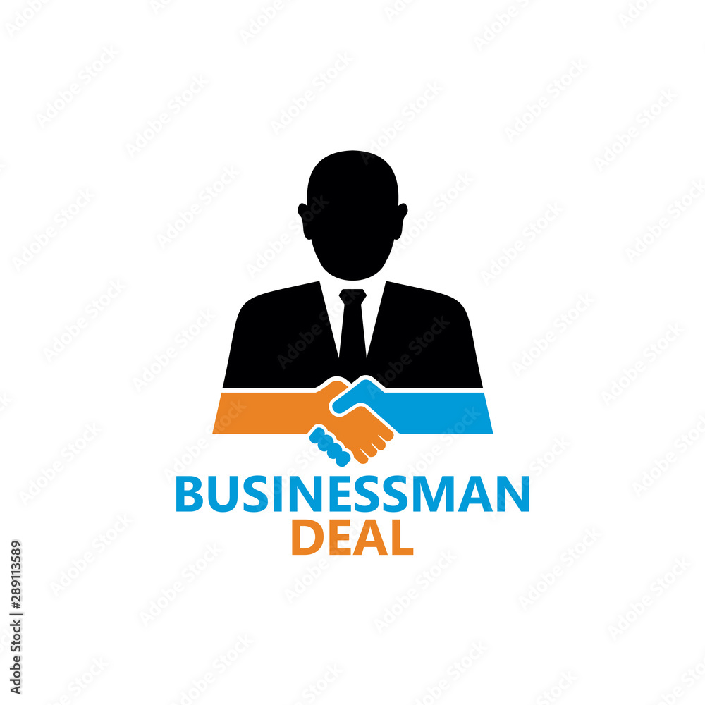 Businessman Deal Logo Template Design