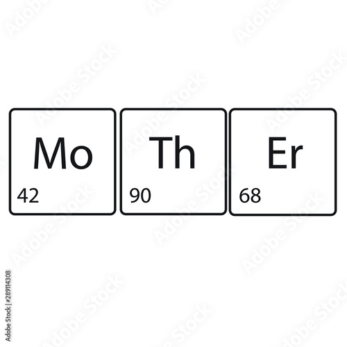 Mother, periodic table, text, vecctor illustration