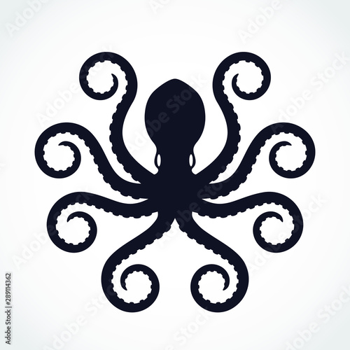 sylized shape silhouette octopus logo photo