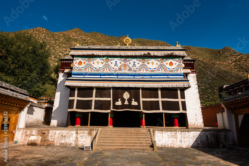 Labrang monastery in Xiahe, Gannan autonomous prefecture, China. Tibetan temples in Gansu province. photo