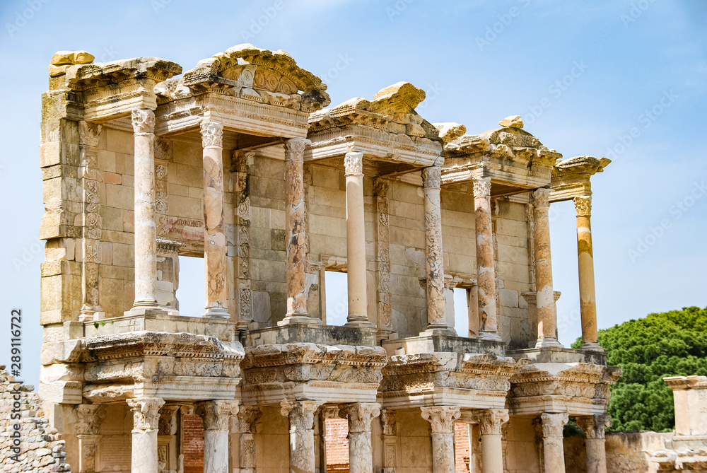 The library of Celsus at the ancient site of Ephesus, Turkey