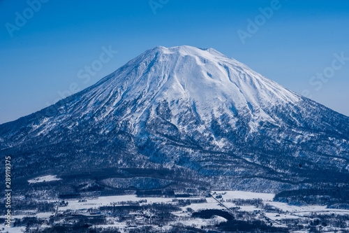 Close up  Yotei Snow Mountain or little fuji in Niseko Hokkaido Japan © keattisak