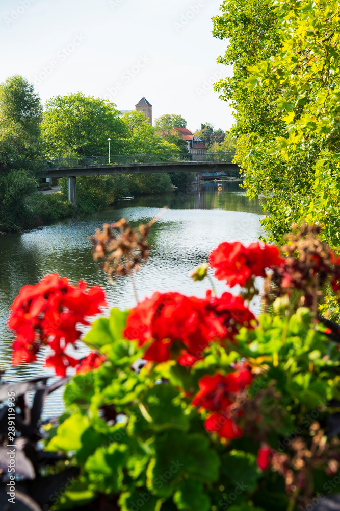 bridge over river Ems in Rheine, Germany