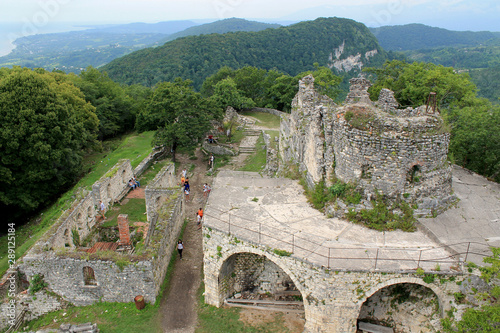 Top view of the new Athos monastery, Anakopia fortress photo