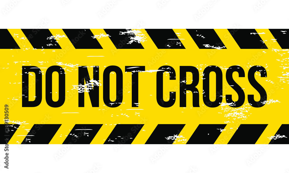 Black and yellow Caution tape. Blank Warning background. Vector illustration