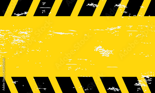 Black and yellow Caution tape. Blank Warning background. Vector illustration