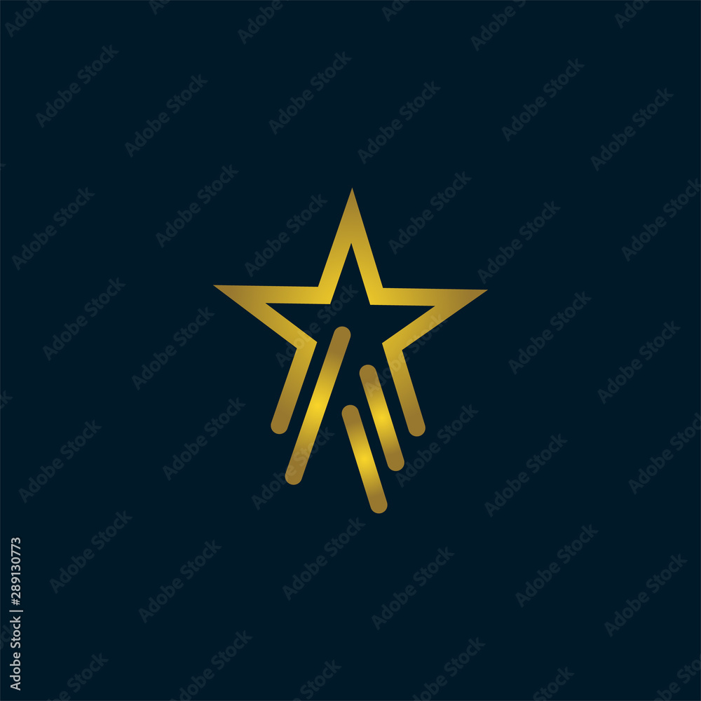 Fototapeta premium Gold Star Logo Vector