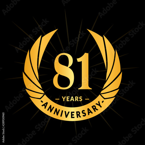 81 years anniversary celebration logotype. Elegant anniversary design. Eighty-one years logo.