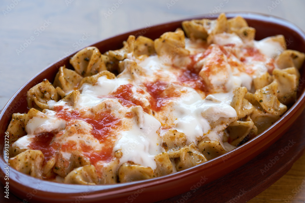 traditional turkish ravioli with yogurt traditional turkish ravioli with yogurt