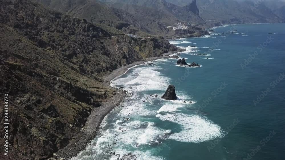 custom made wallpaper toronto digitalAerial panorama of remote Benijo beach (Playa de Benijo), Tenerife, Canary islands, Spain.