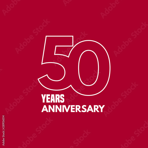 50 years anniversary vector icon, logo. Graphic design element with number and text composition