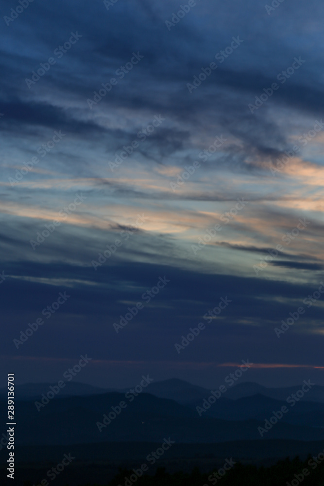 Blue landscape of the Tuscany valley