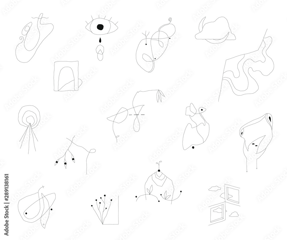 set of abstract drawings