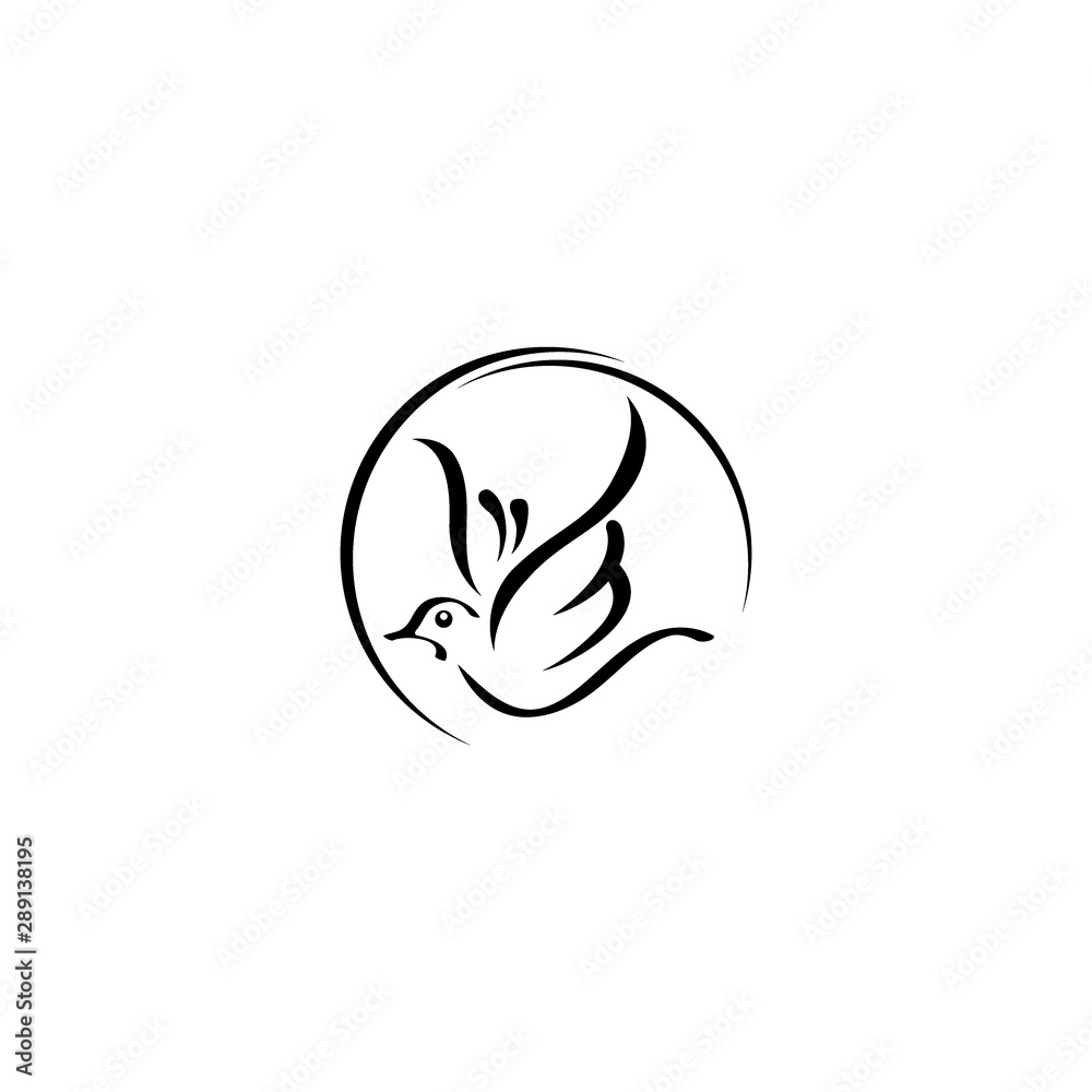 Colibri or humming bird icons. Vector isolated set of flying birds with spread flittering wings Colibri or humming bird icons. Vector isolated set of flying birds with spread flittering wings