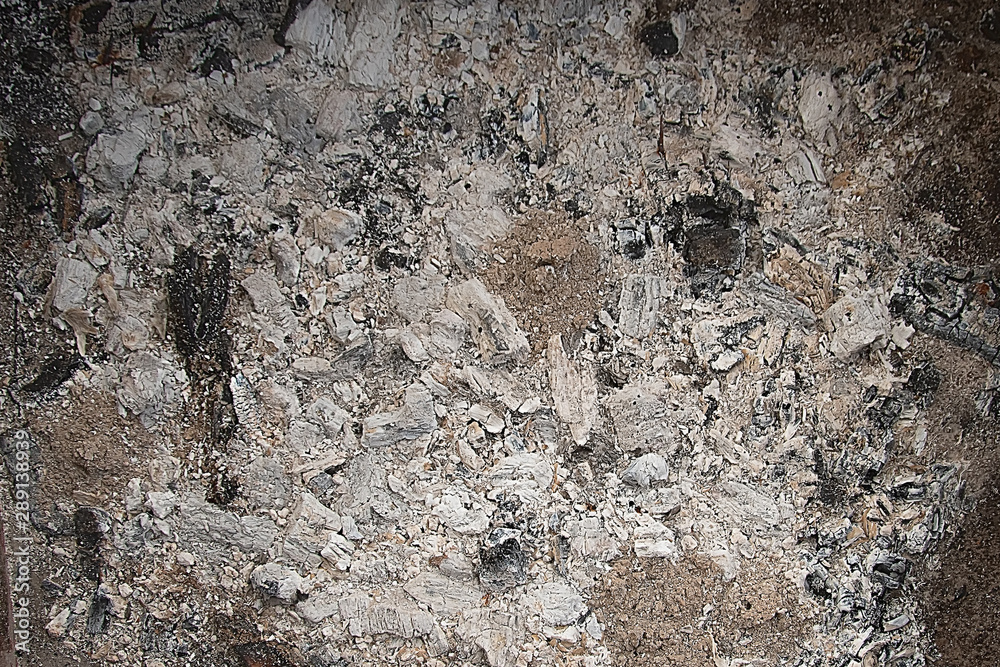 Ash in fireplace natural pattern, background, texture Ash in fireplace natural pattern, background, texture