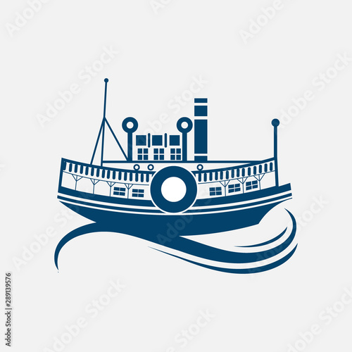 Sailing ship or frigate warship vector isolated icons set. Navy or maritime transport symbol