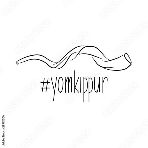 Hashtag Yom Kippur, Jewish holiday. Lettering. vector. element for flyers, banner and posters Modern calligraphy. photo