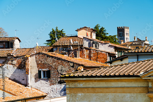 Tile roofs of Lucca, Italy
