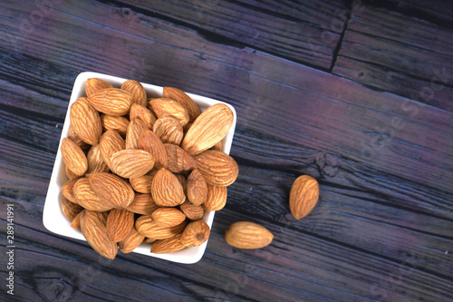 Almond. Almond nuts, close-up isolated on a white background photo