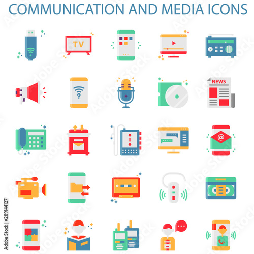 Communication And Media Without Outline Iconset