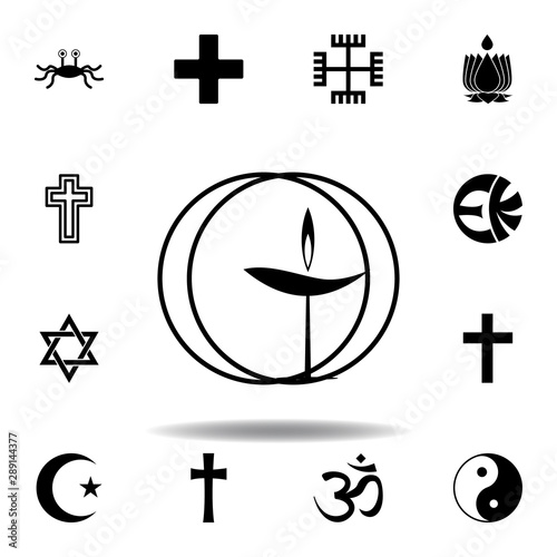 religion symbol, Unitarian, universalism icon. Element of religion symbol illustration. Signs and symbols icon can be used for web, logo, mobile app, UI, UX