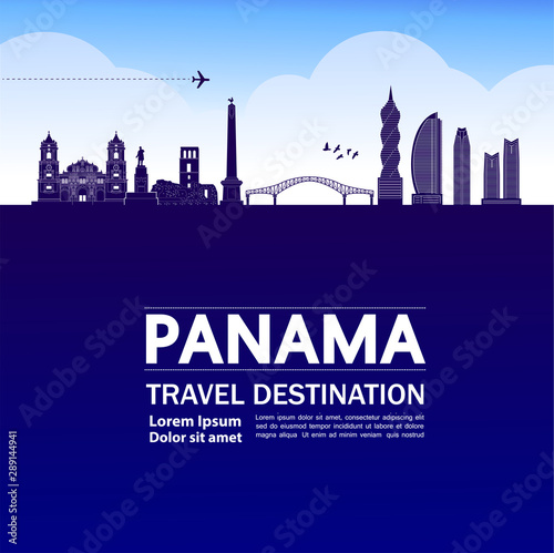 Panama travel destination grand vector illustration.