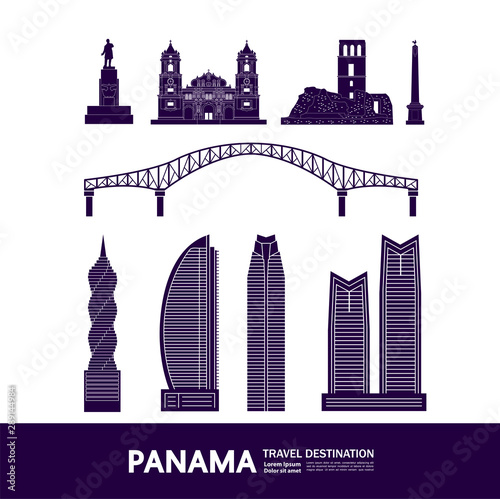 Panama travel destination grand vector illustration.