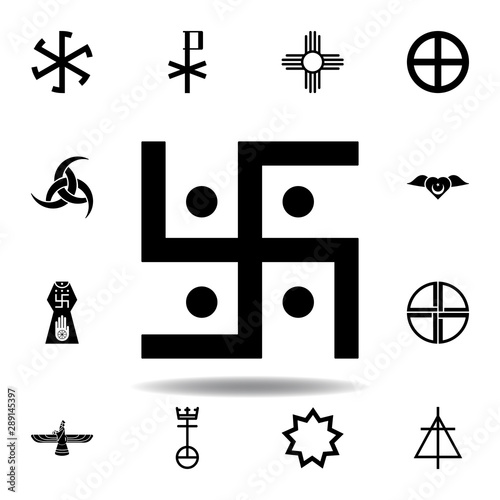 religion symbol, Jainism icon. Element of religion symbol illustration. Signs and symbols icon can be used for web, logo, mobile app, UI, UX