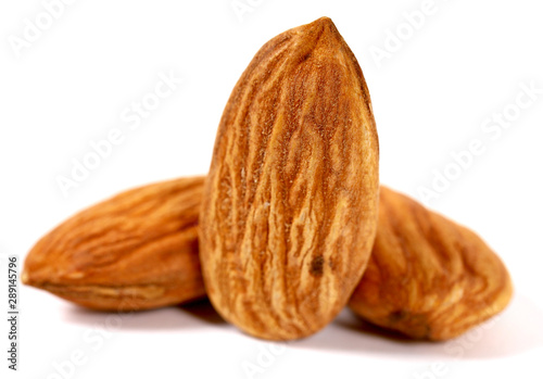 Almond. Almond nuts, close-up isolated on a white background photo