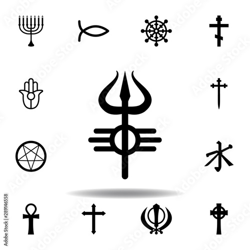 religion symbol, Shiva icon. Element of religion symbol illustration. Signs and symbols icon can be used for web, logo, mobile app, UI, UX