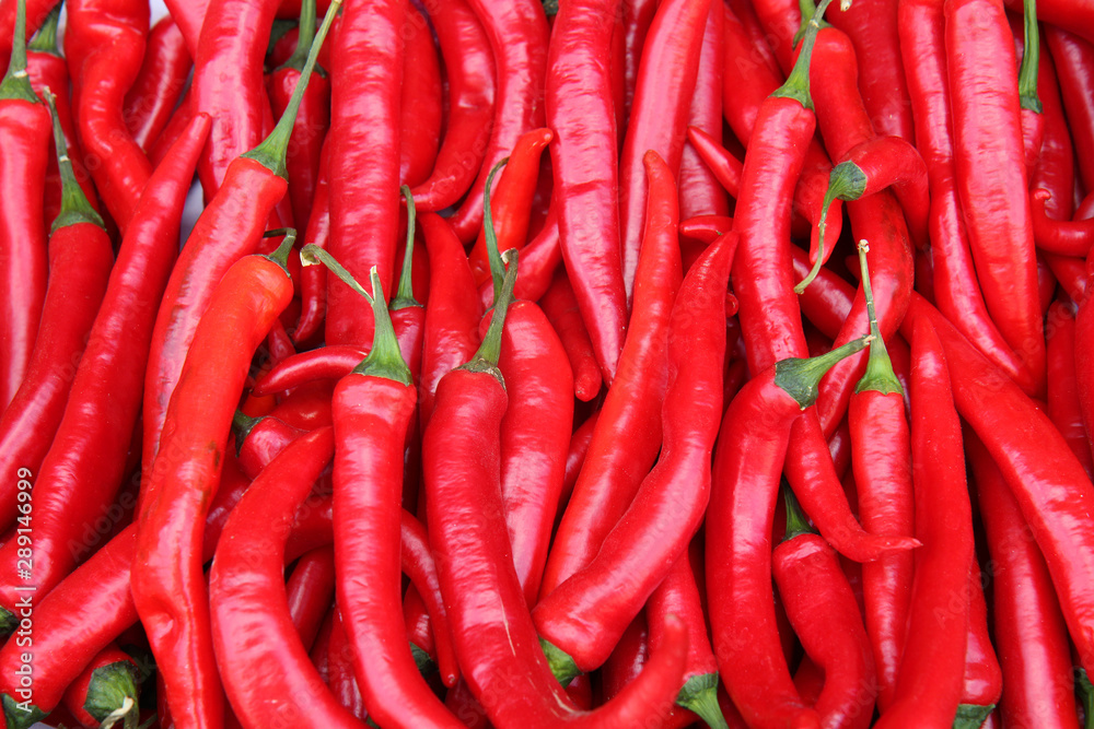 red chili peppers close up