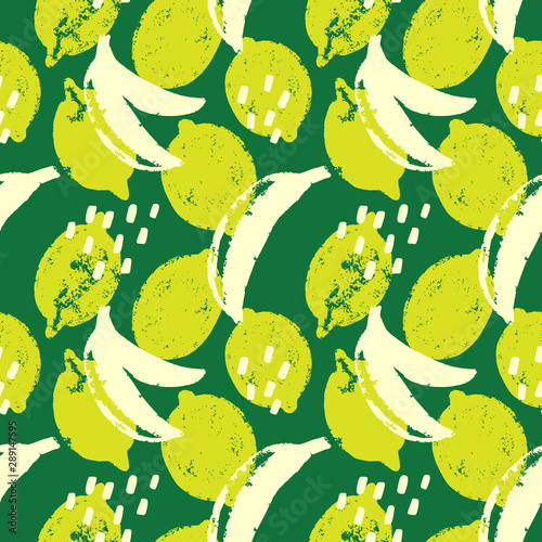 Bananas tropic bold hand drawn seamless pattern