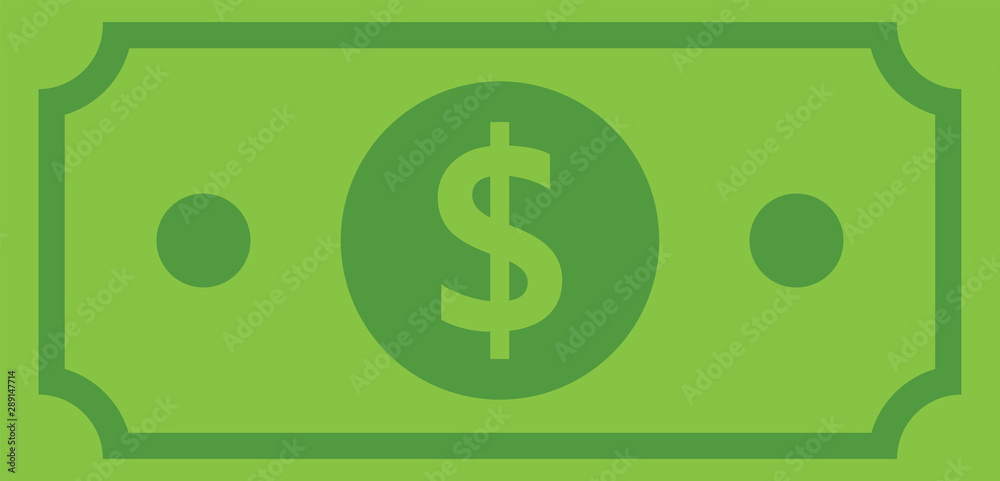 Dollar bill icon vector illustration, cash money symbol. Dollar bill icon vector illustration, cash money symbol.